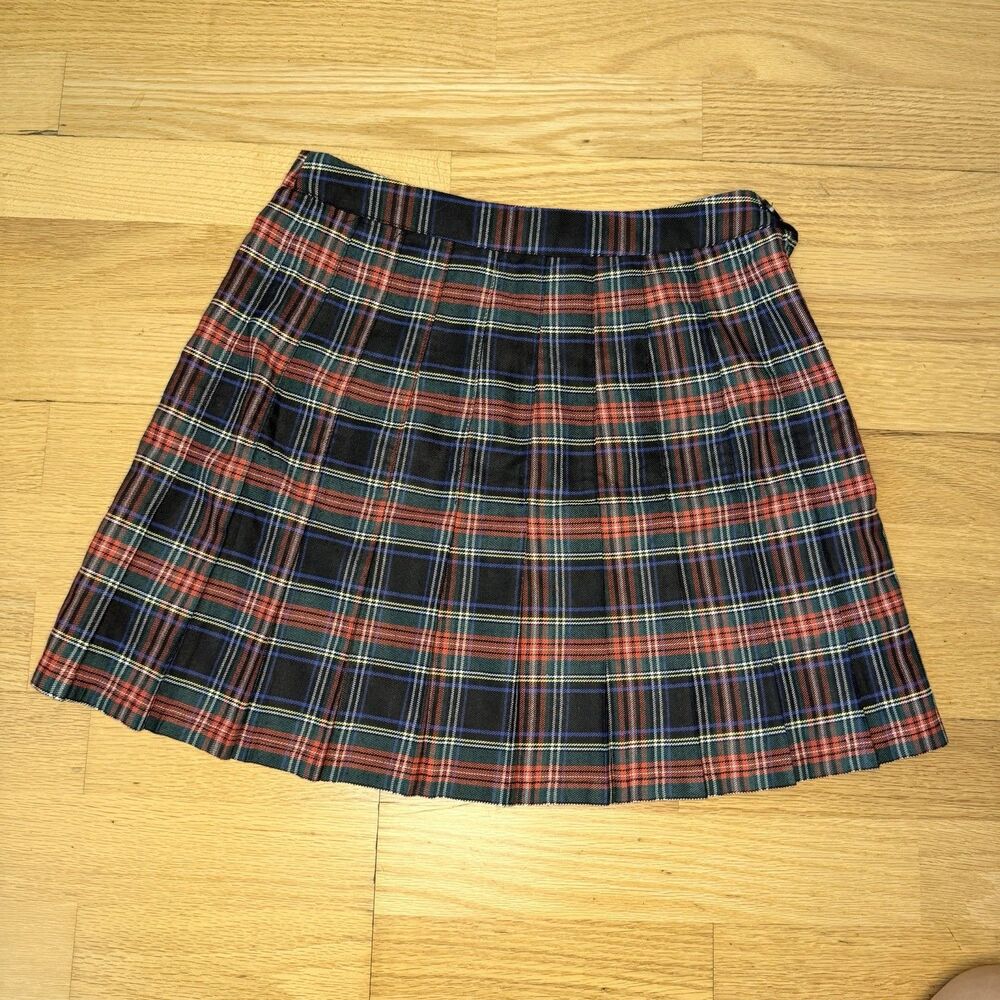 Urban Outfitters Mary Plaid Pleated Mini Skirt Multi S EUC Tartan Kilt Academia